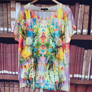 B.L.E.U floral double sided print top‎ with embellishments XL